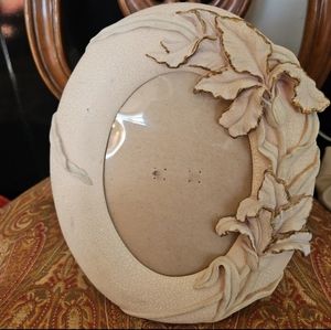 Gilded ornate rare unique oval frame Vintage